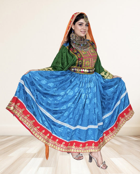 Multicolor Traditional Afghan Dress Sadat Boutique