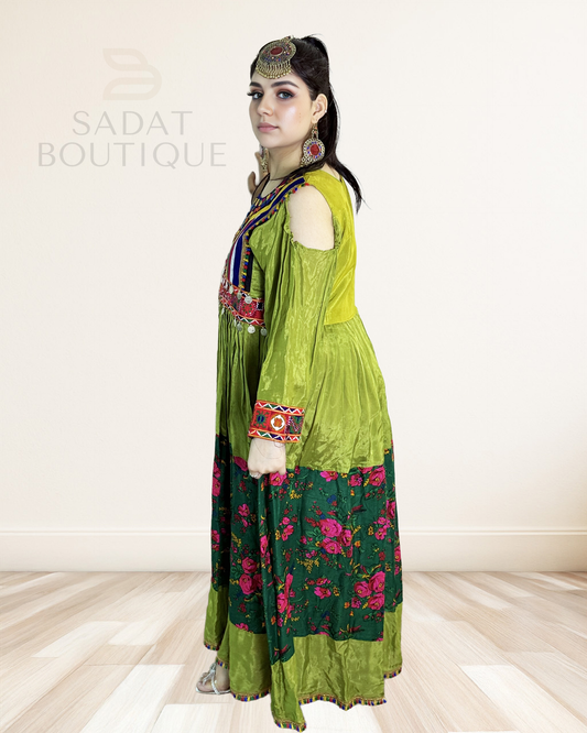 Sabz Gulbahar Afghan Dress Sadat Boutique