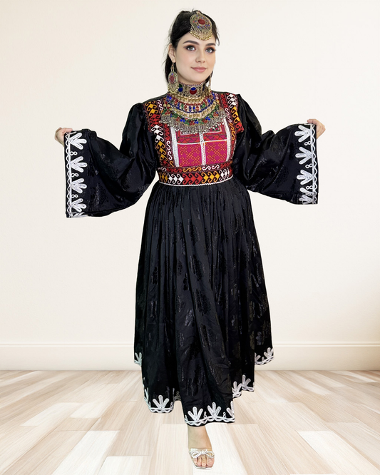 Elegant Afghan Dress with Handcrafted Embroidery Sadat Boutique