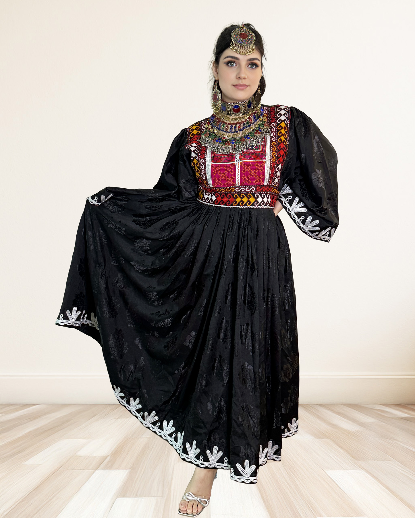 Elegant Afghan Dress with Handcrafted Embroidery Sadat Boutique