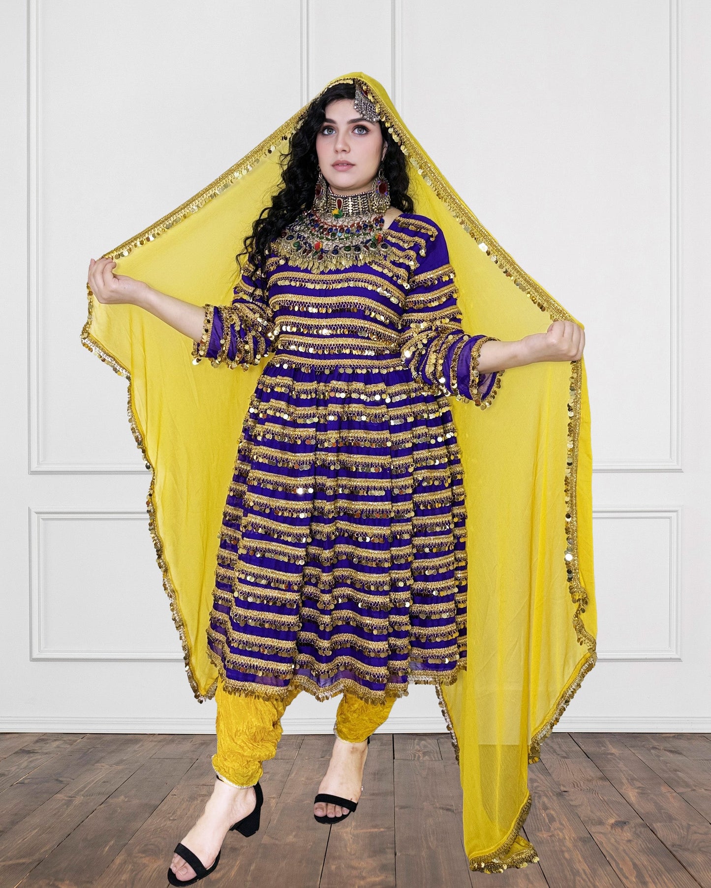 Afghan Shimmering Sequin Dress Sadat Boutique