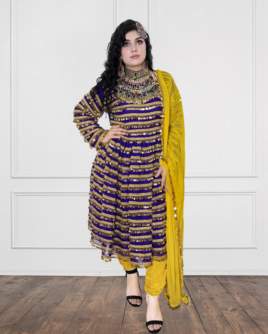 Afghan Shimmering Sequin Dress Sadat Boutique