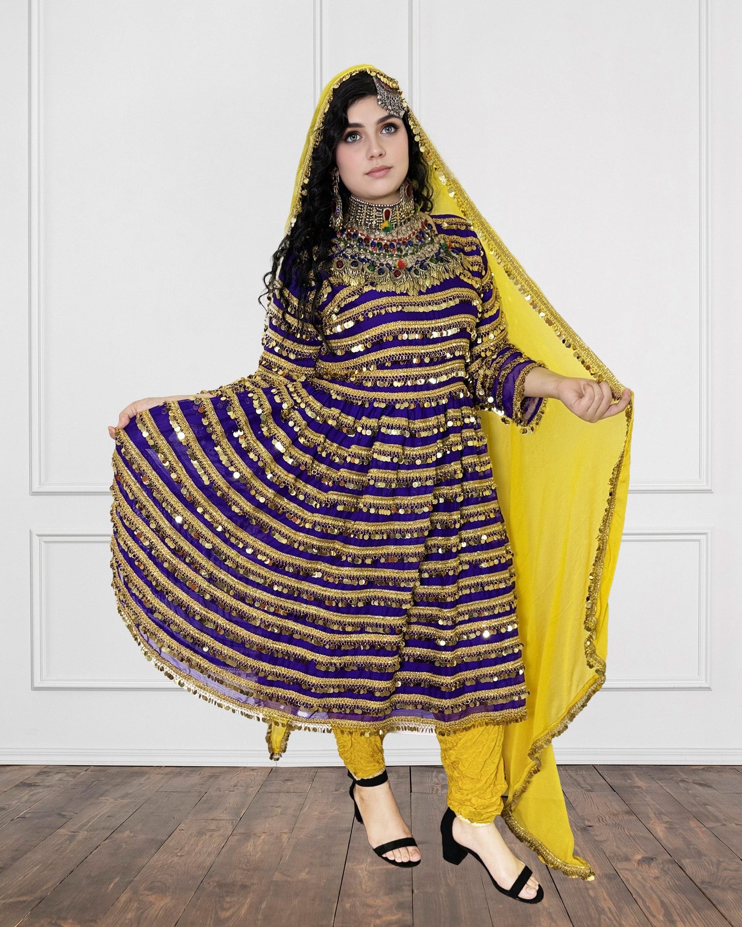 Afghan Shimmering Sequin Dress Sadat Boutique