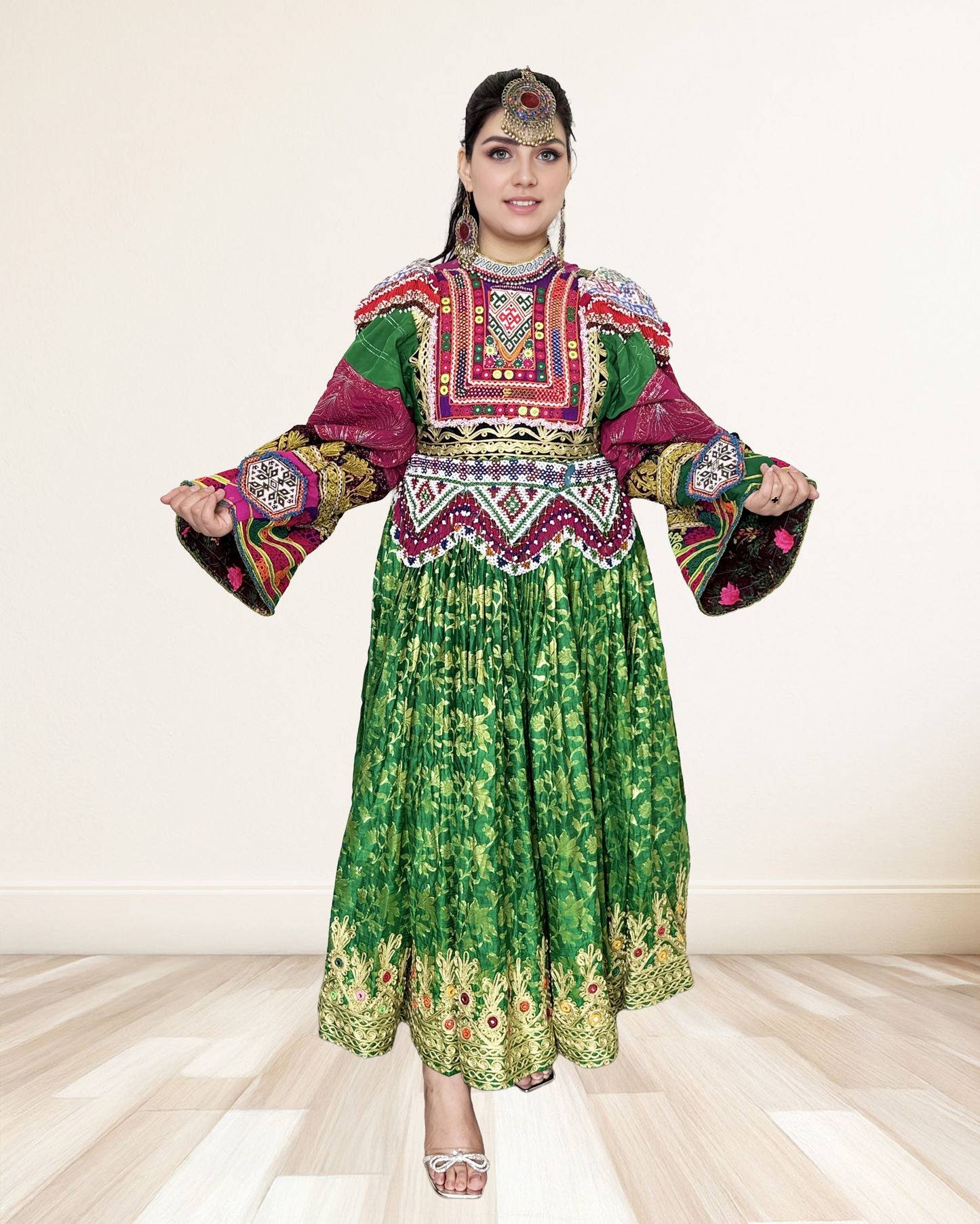 Heavily Embroidered Charm with Regal Detailing Afghan Dress Sadat Boutique