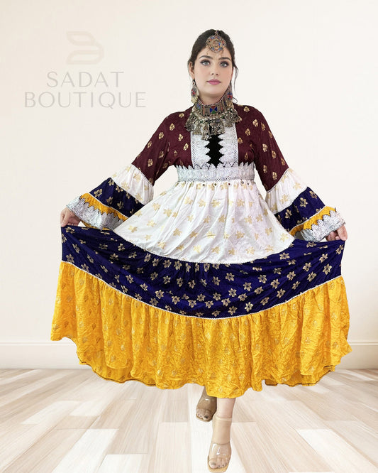 Mulberry, Ivory & Saffron Afghan Maxi Sadat Boutique