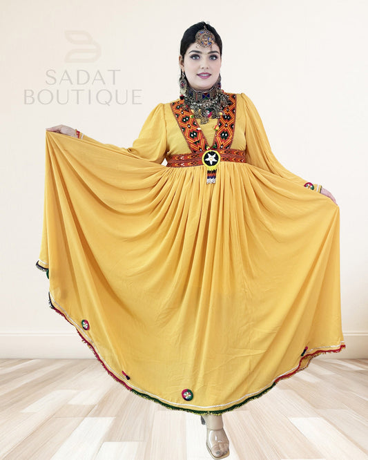 Marigold Afghan Beaded Maxi Sadat Boutique