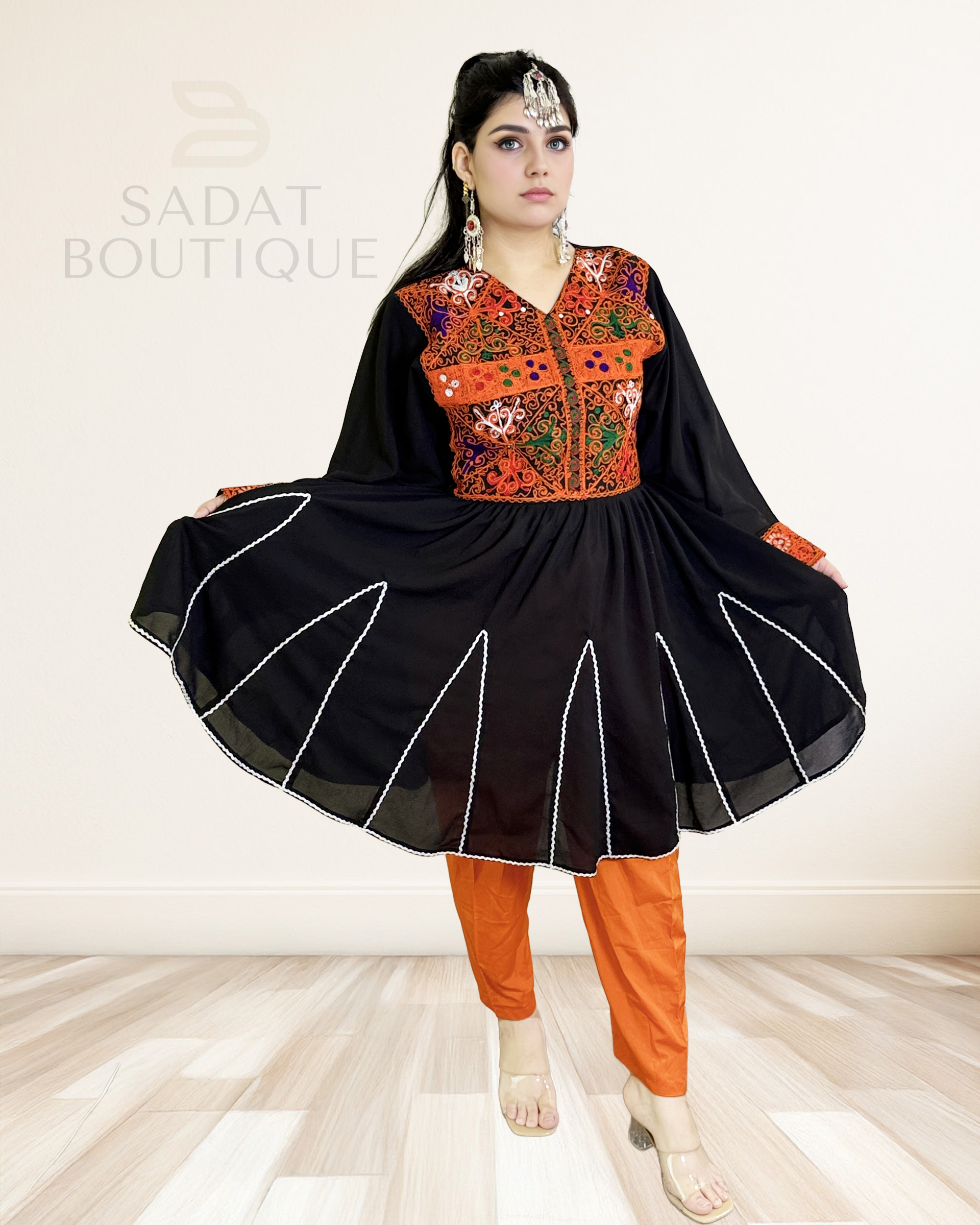 black orange dress Title: Afghan with Embroidery & Pants men_apparel quality materials Riley Tuxedo Package - COLOR:Brown Multi