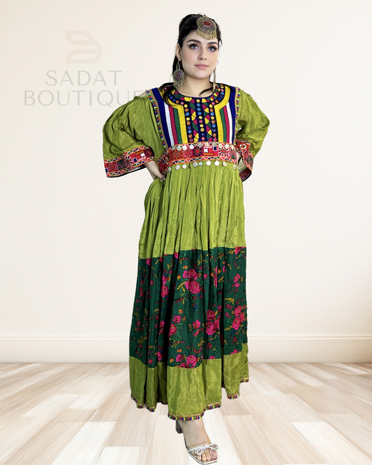 Sabz Gulbahar Afghan Dress Sadat Boutique