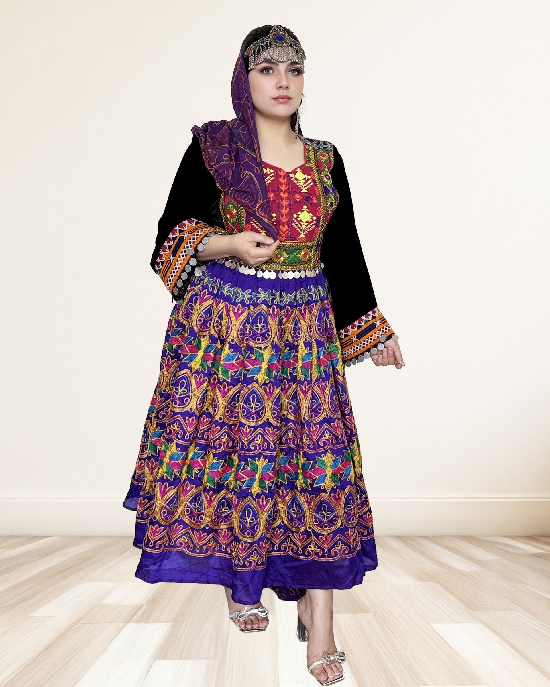 purple afghan dress Radiant de Purple Afghan Dress - Seengar.com