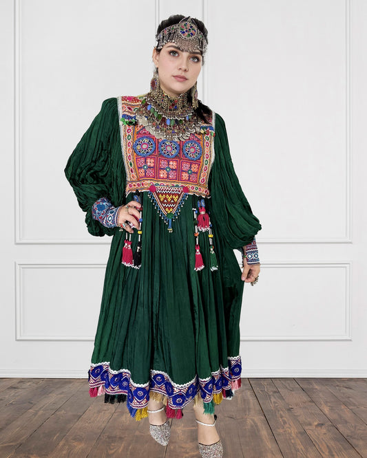 Hand-Embroidered Afghan Kuchi Dress Sadat Boutique