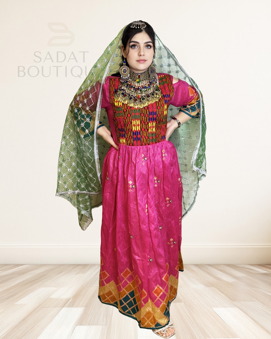 Traditional Embroidery with Shoulder Cut-Outs Sadat Boutique