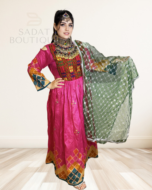 Traditional Embroidery with Shoulder Cut-Outs Sadat Boutique