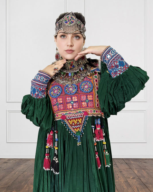 Hand-Embroidered Afghan Kuchi Dress Sadat Boutique
