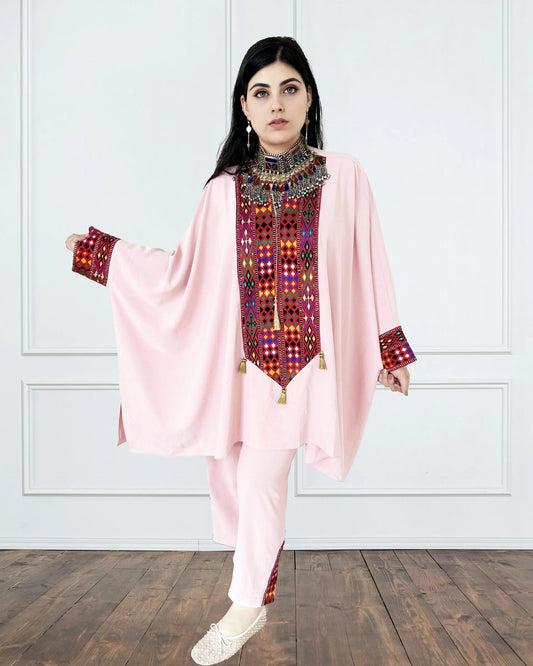 Afghan Set with Rich Red Embroidery Sadat Boutique