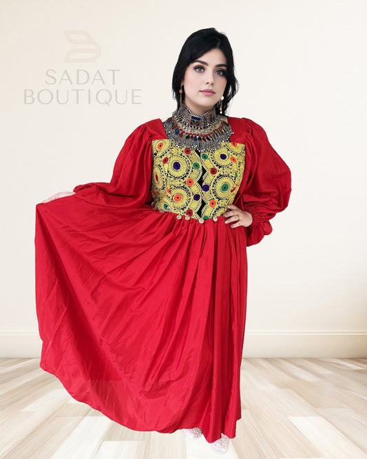 Zarmina – Light Afghan Kuchi Party Dress (Free-Size) Sadat Boutique