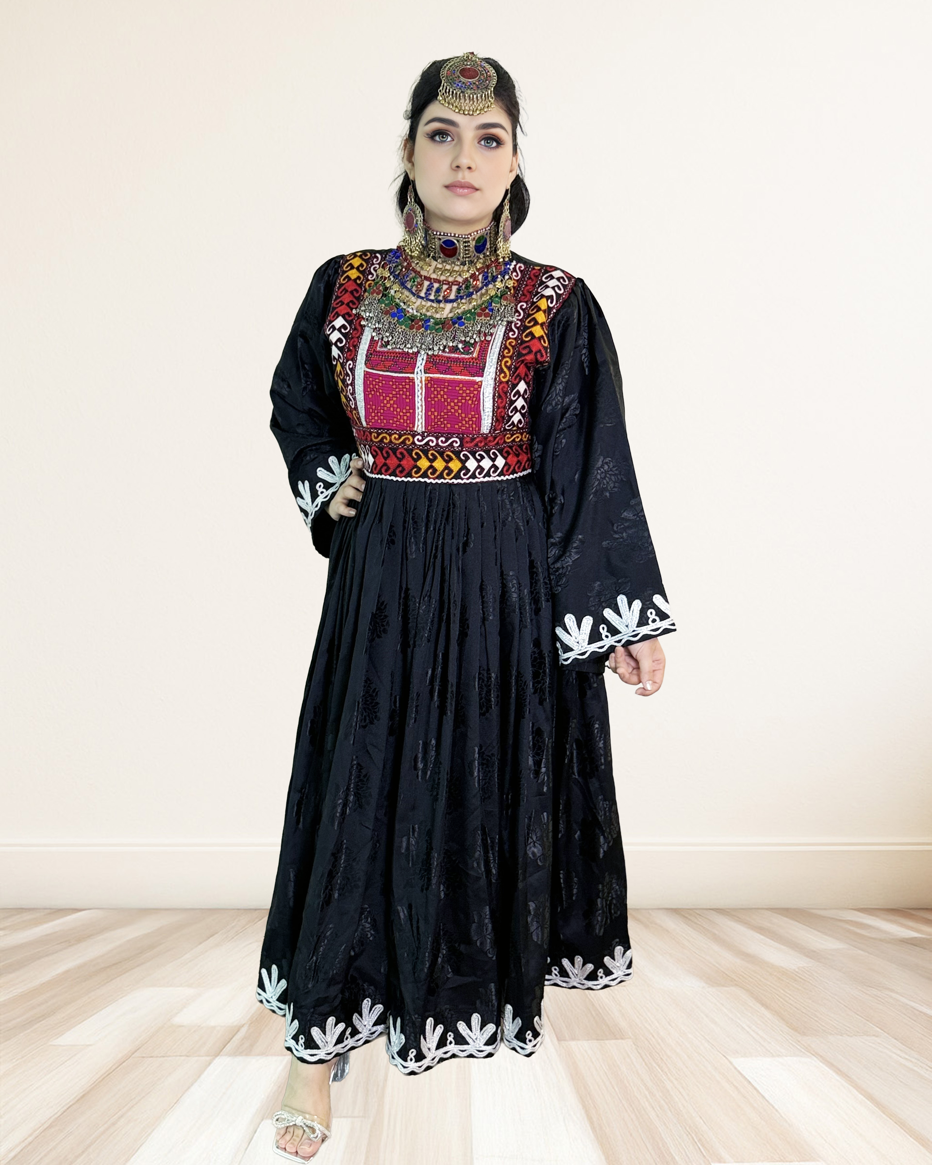 Elegant Afghan Dress with Handcrafted Embroidery Sadat Boutique