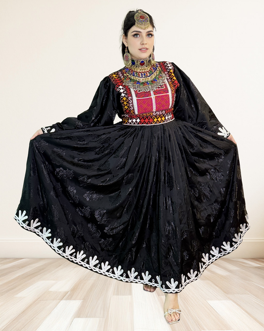 Elegant Afghan Dress with Handcrafted Embroidery Sadat Boutique