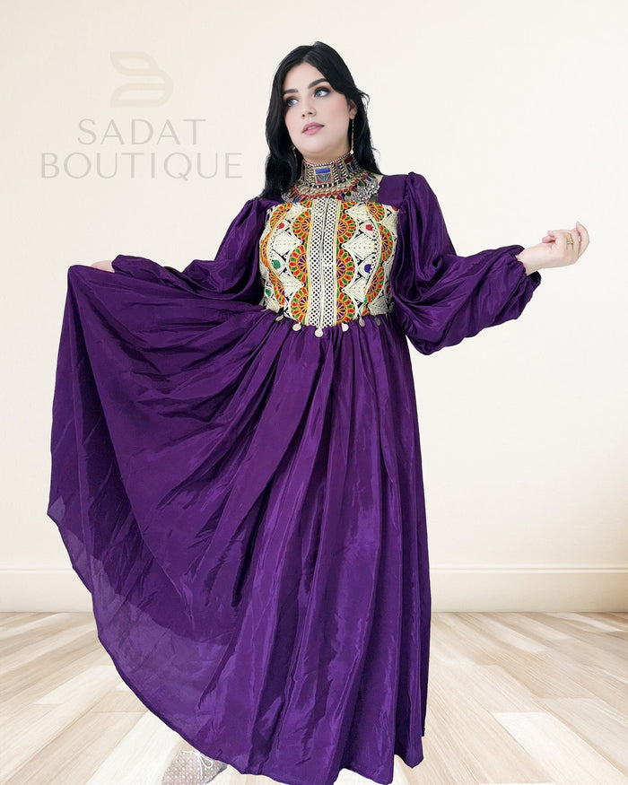 Zarmina – Light Afghan Kuchi Party Dress (Free-Size)
