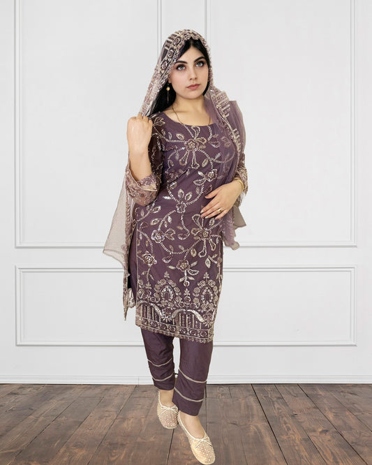 Party Dress with Beaded Embroidery Sadat Boutique