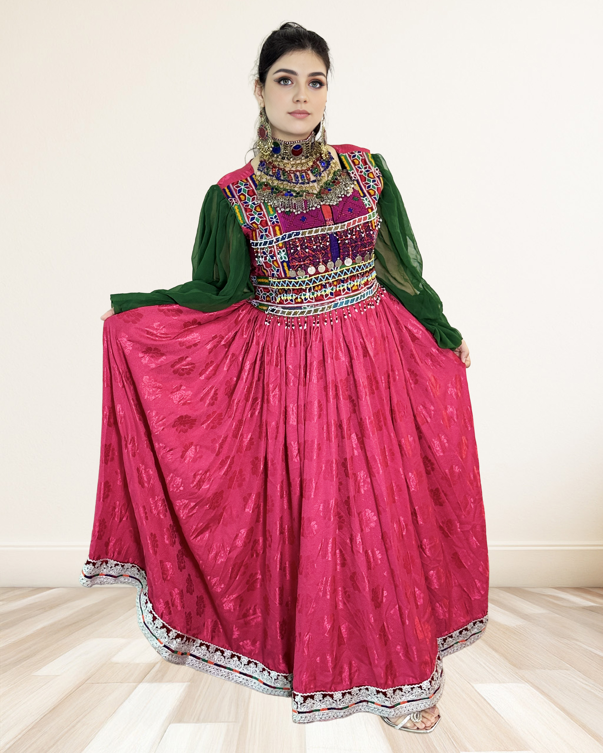 Traditional Beauty with Silver Border Elegance Sadat Boutique