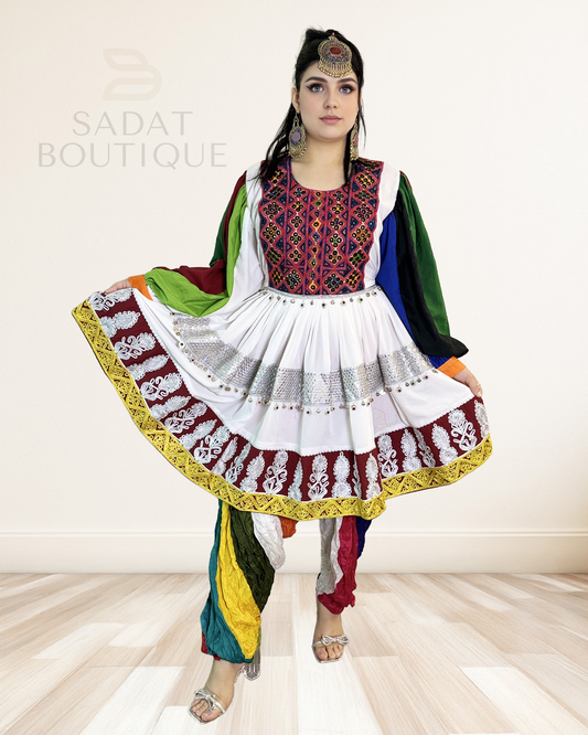 Multicolor Afghan Dress – A Celebration of Color, Culture & Craft Sadat Boutique