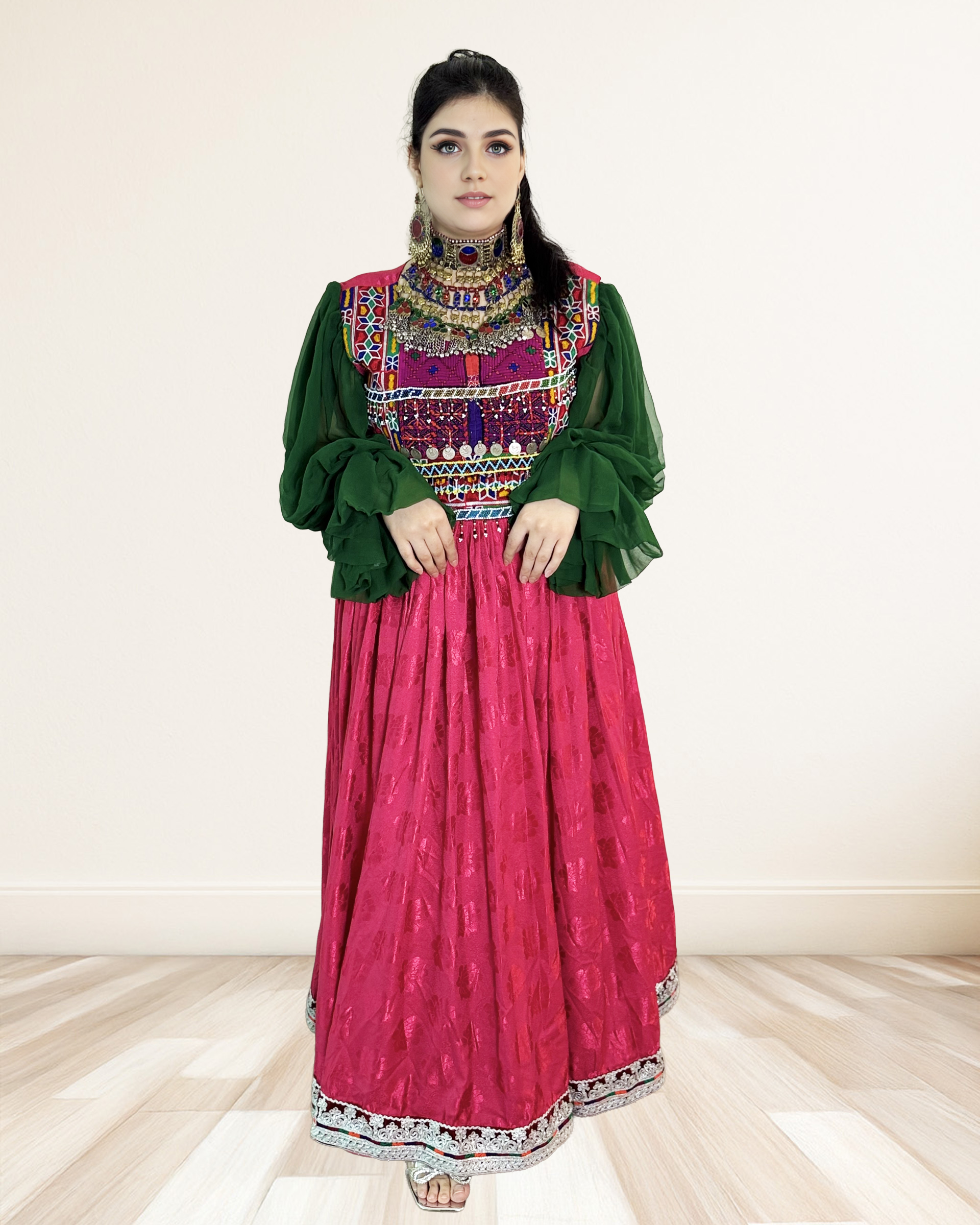 Traditional Beauty with Silver Border Elegance Sadat Boutique