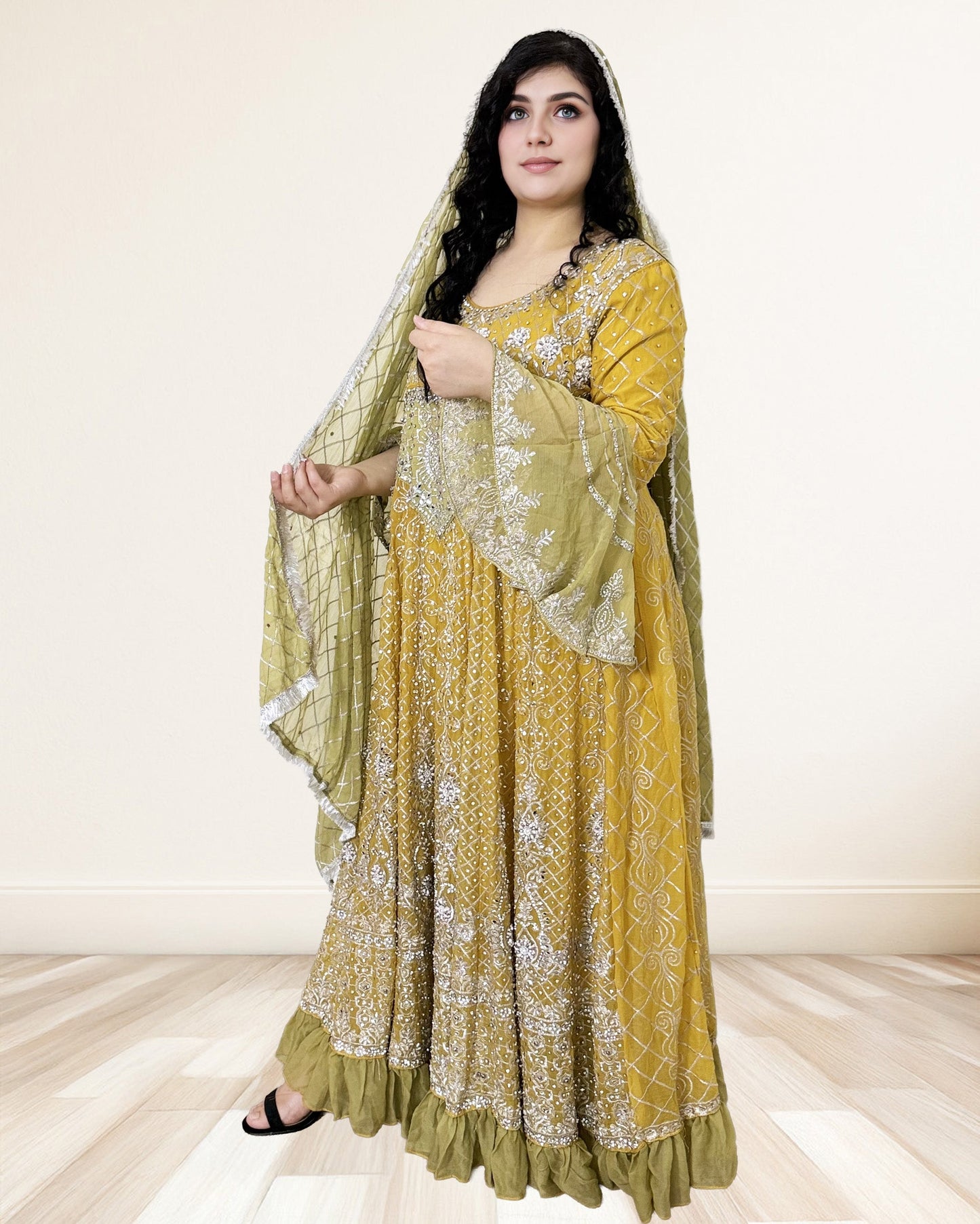 Embroidered Georgette Anarkali Dress Sadat Boutique