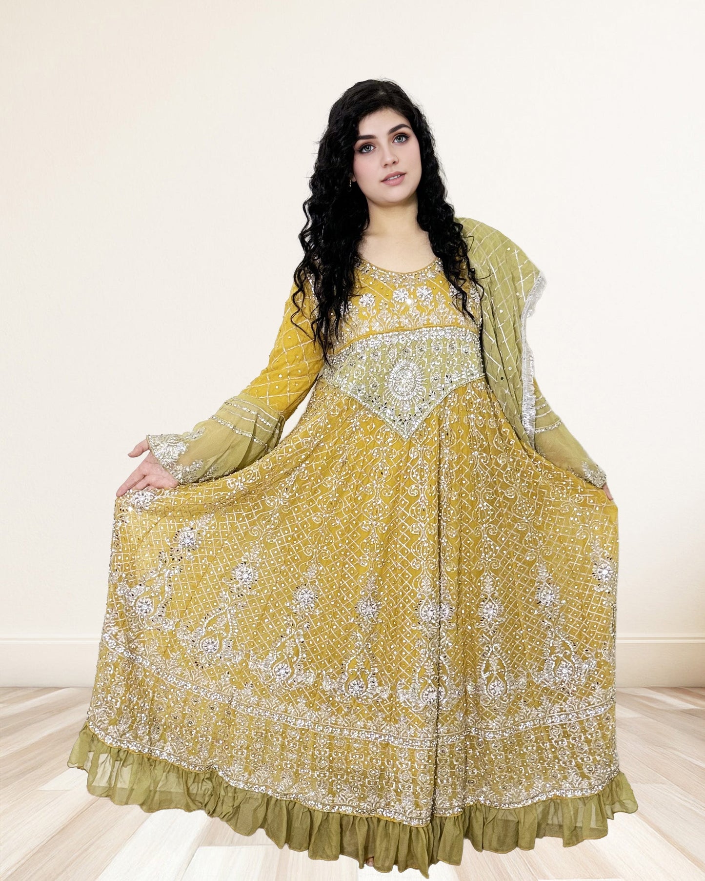 Embroidered Georgette Anarkali Dress Sadat Boutique