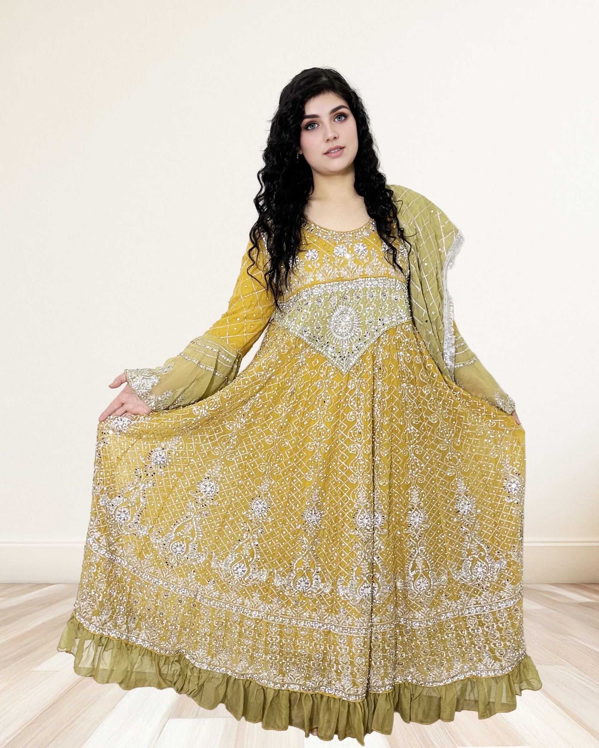 Embroidered Georgette Anarkali Dress Sadat Boutique