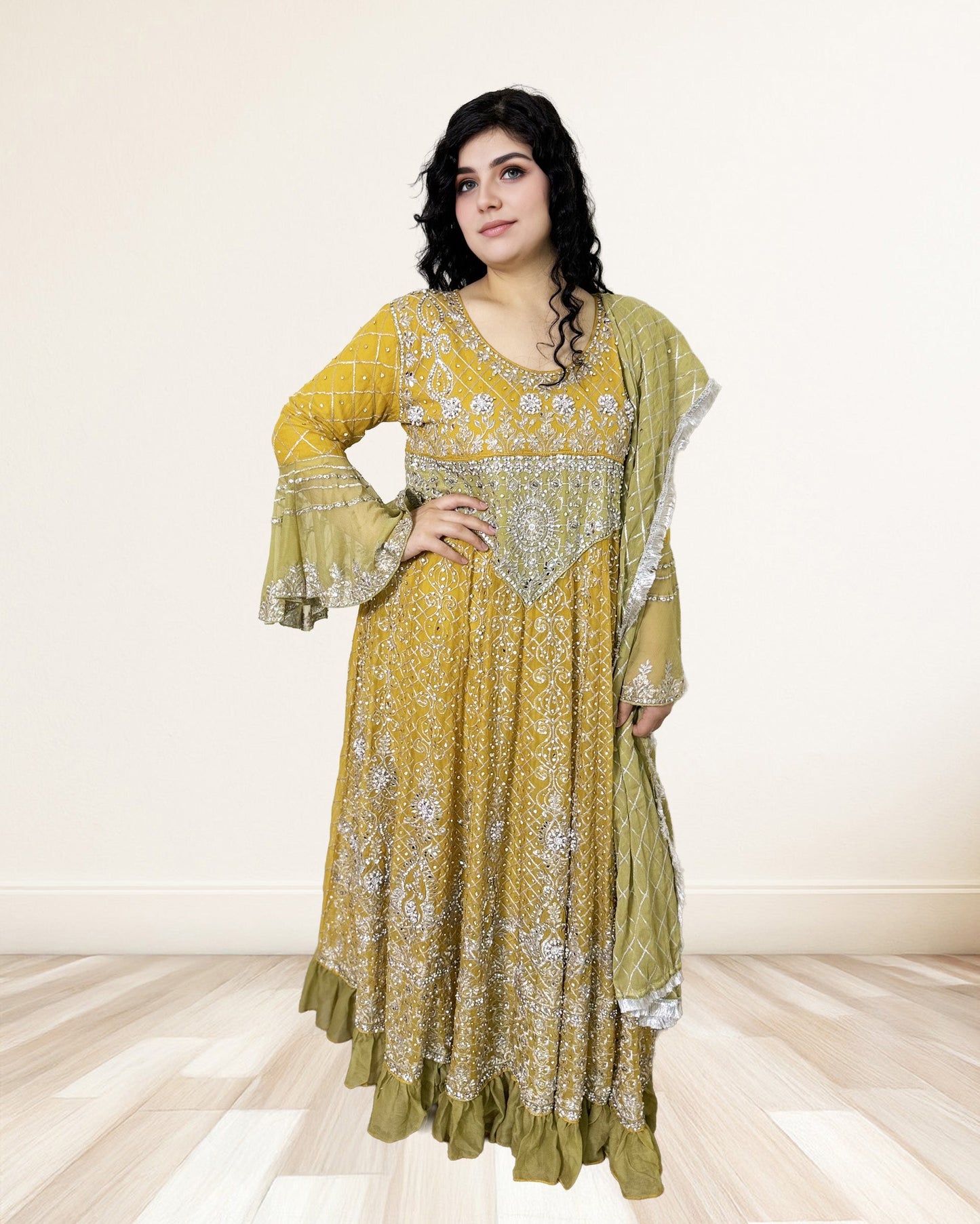 Embroidered Georgette Anarkali Dress Sadat Boutique