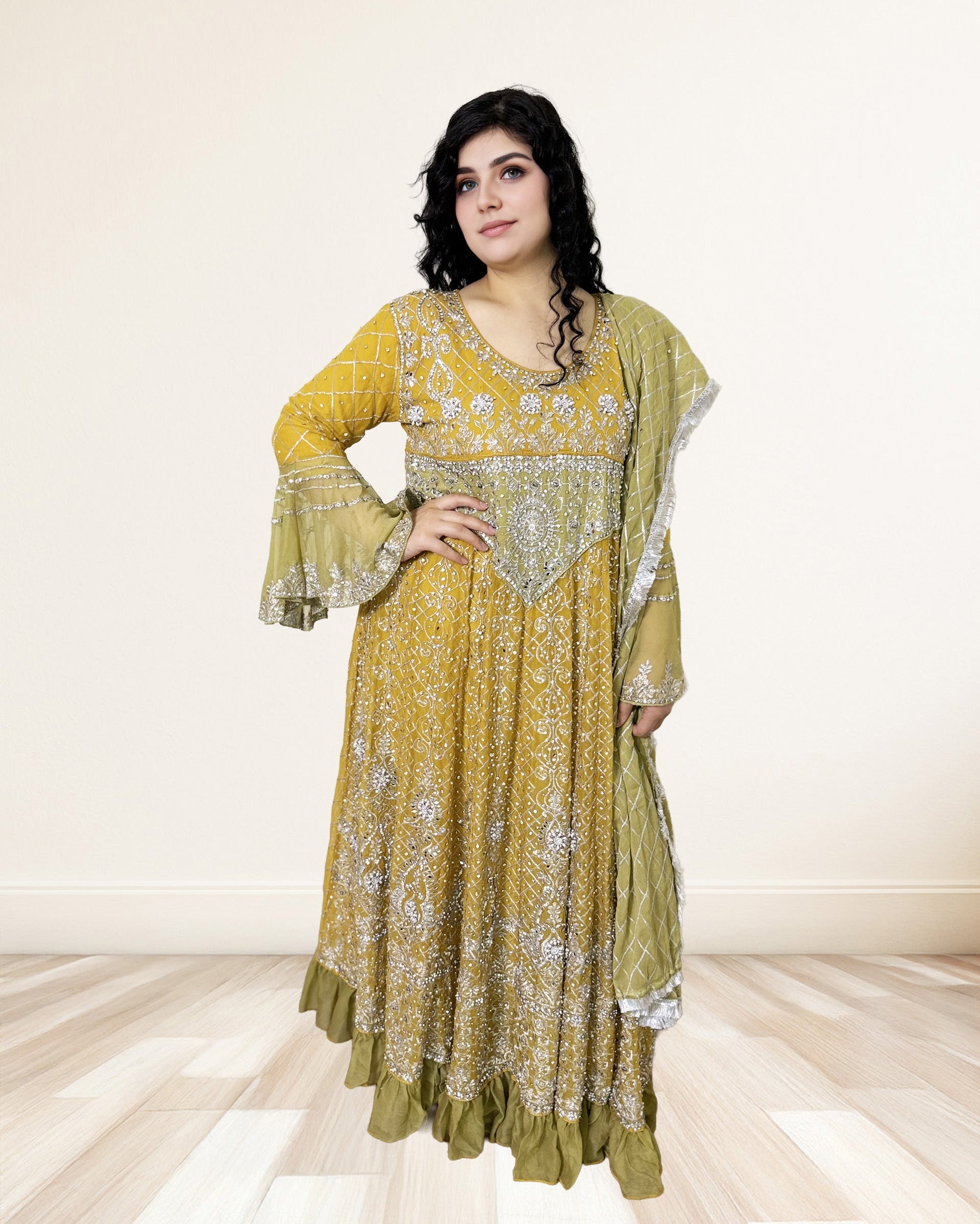 Embroidered Georgette Anarkali Dress Sadat Boutique