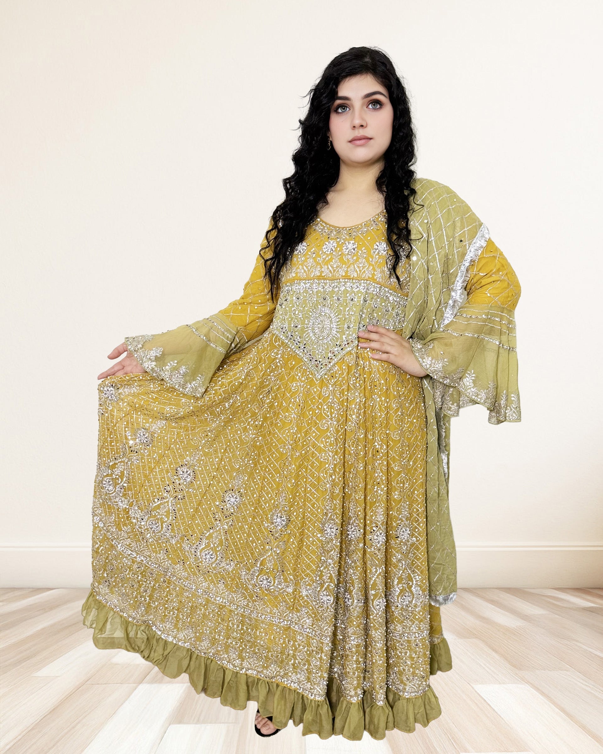 Embroidered Georgette Anarkali Dress Sadat Boutique