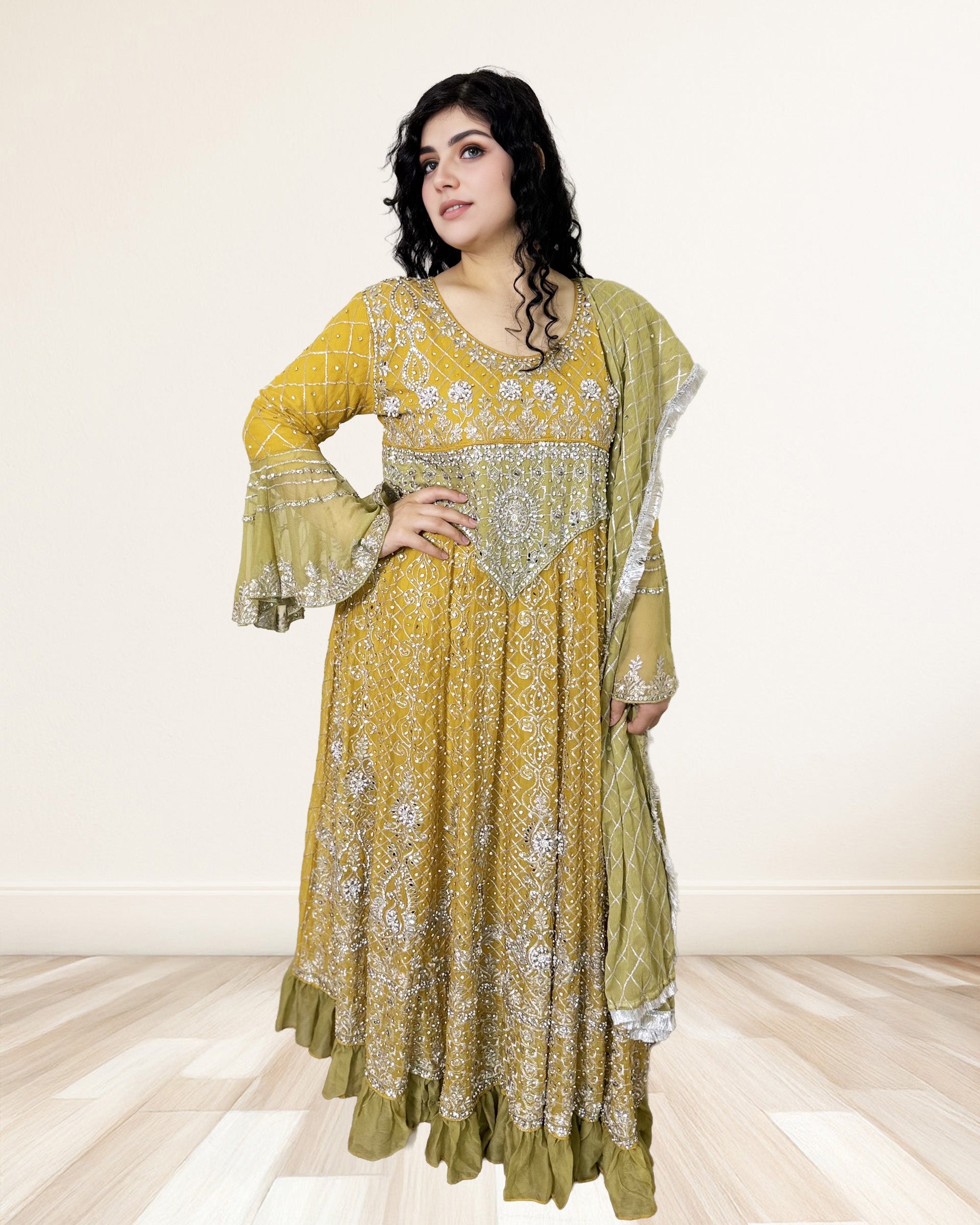 Embroidered Georgette Anarkali Dress Sadat Boutique