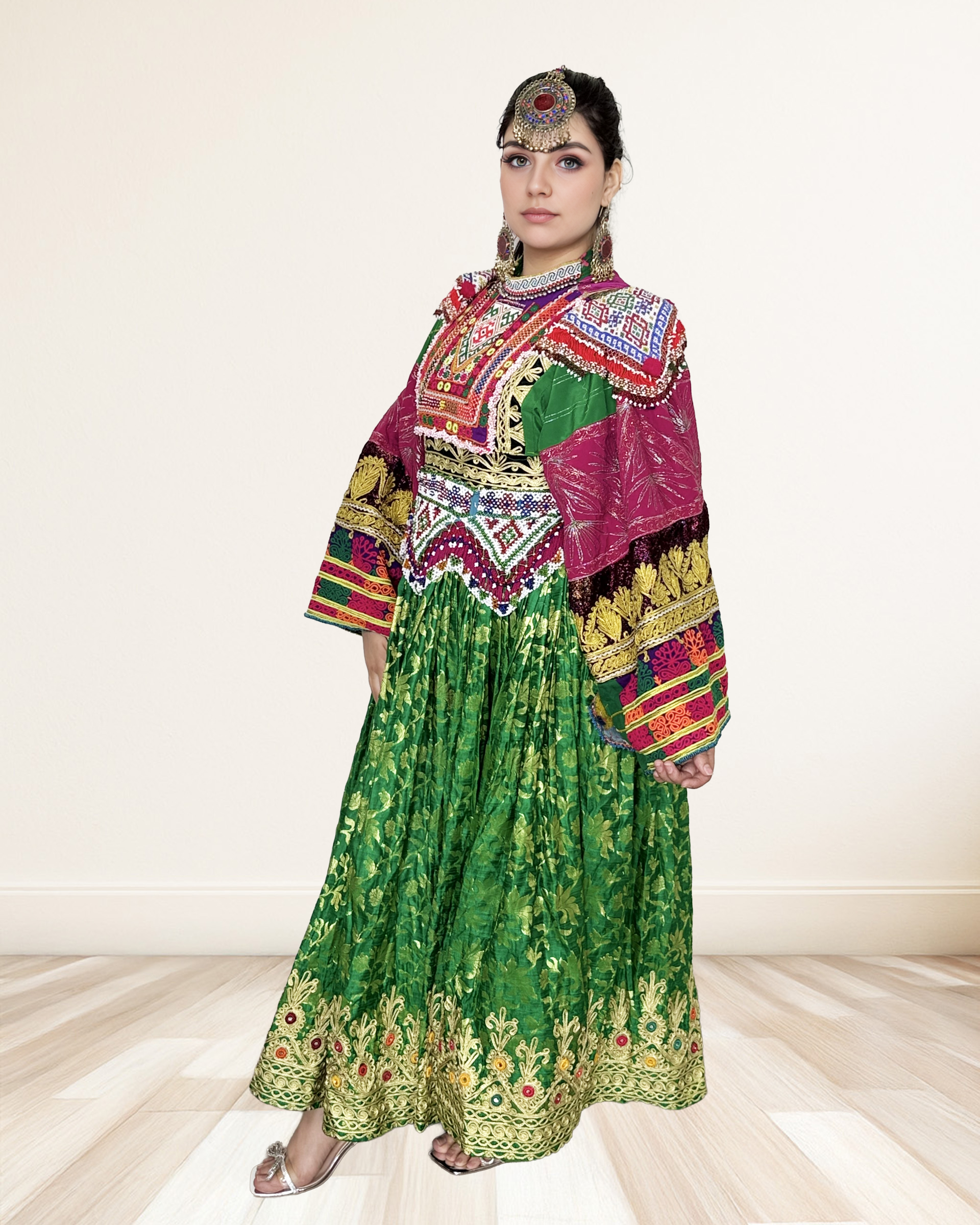 Heavily Embroidered Charm with Regal Detailing Afghan Dress Sadat Boutique