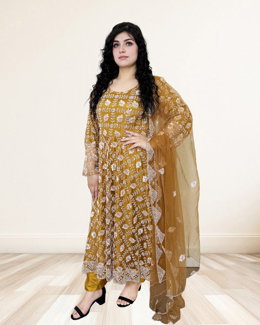Embroidered Georgette Anarkali Dress Sadat Boutique