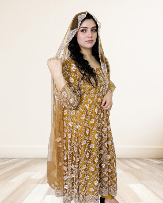 Embroidered Georgette Anarkali Dress Sadat Boutique