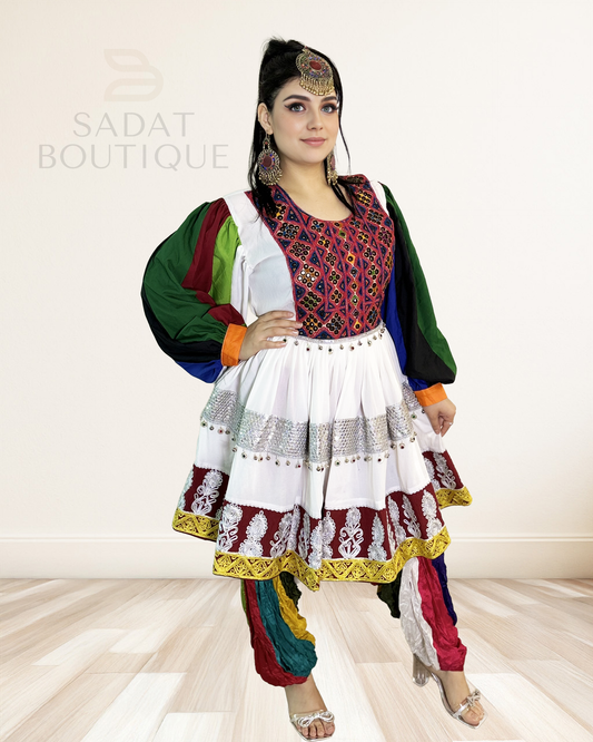 Multicolor Afghan Dress – A Celebration of Color, Culture & Craft Sadat Boutique