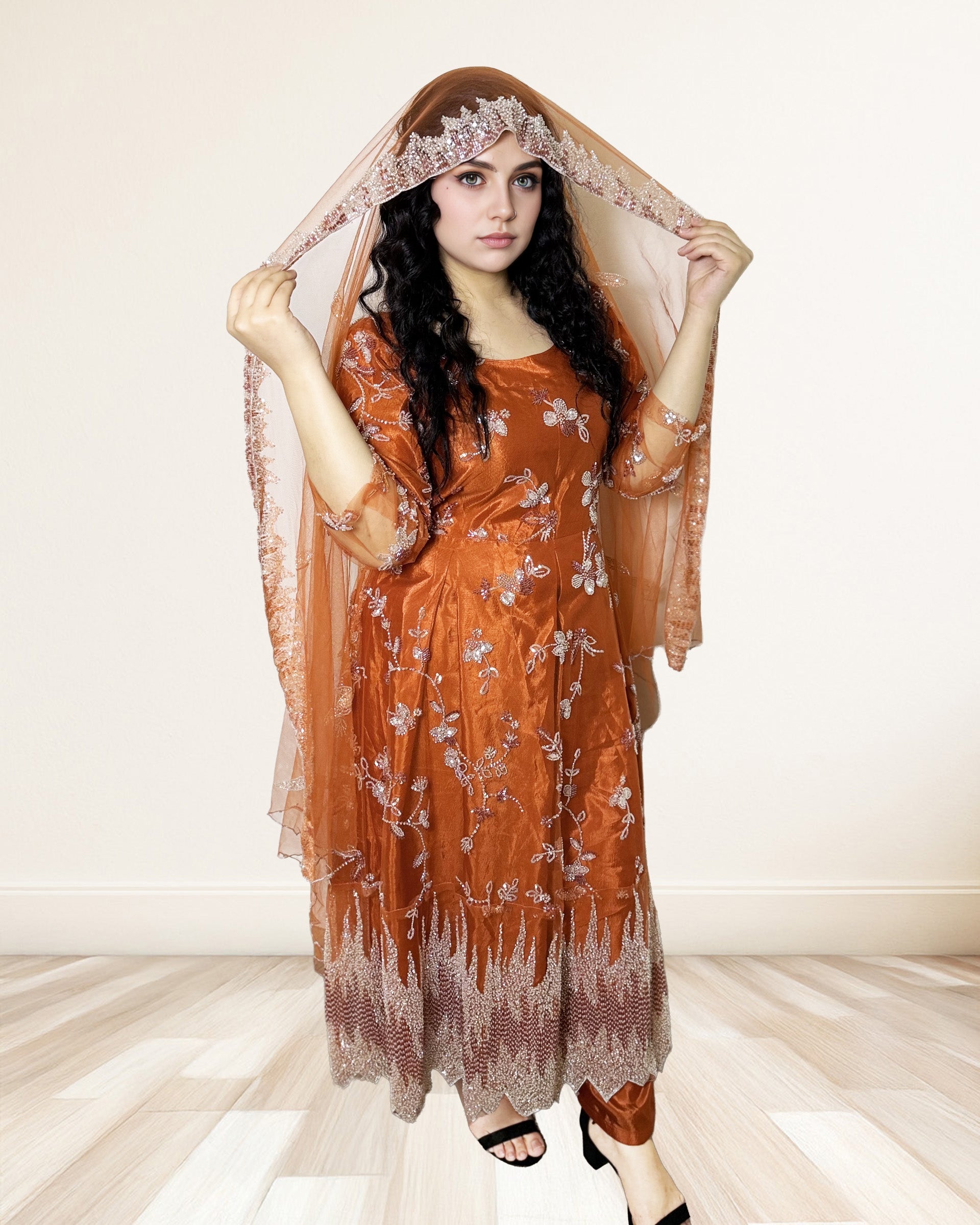Embroidered Georgette Anarkali Dress Sadat Boutique