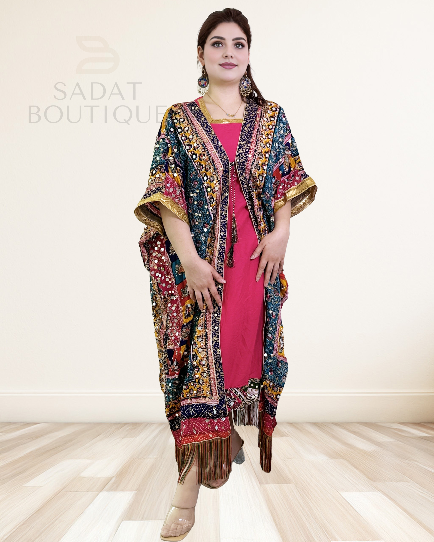 Multicolor Traditional Kaftan – Bohemian Glam by Sadat Boutique Sadat Boutique
