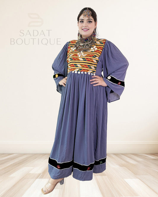 Slate Afghan Beaded Maxi Sadat Boutique