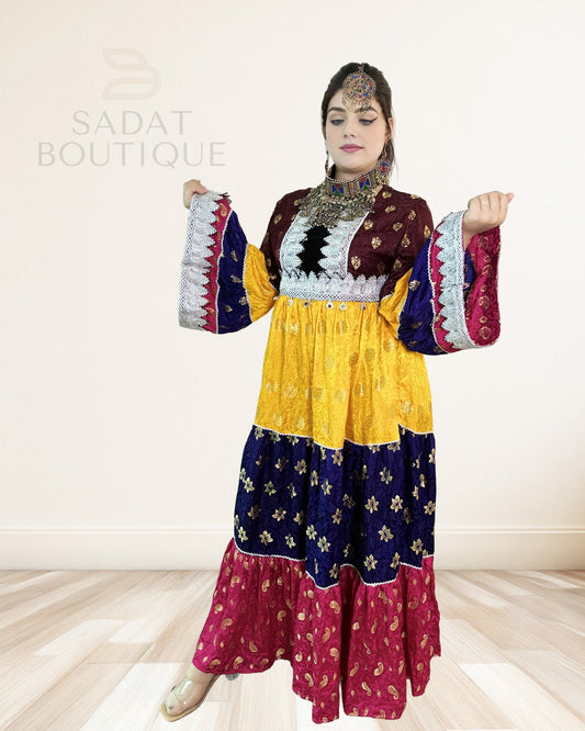 Mulberry, Saffron & Indigo Afghan Maxi Sadat Boutique