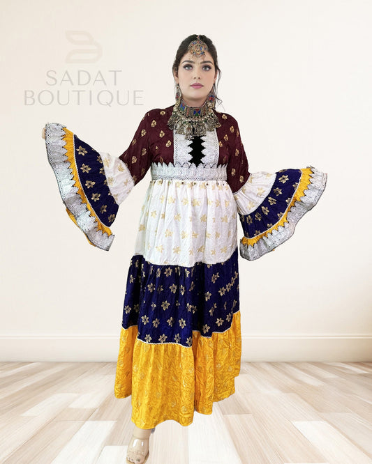 Mulberry, Ivory & Saffron Afghan Maxi Sadat Boutique
